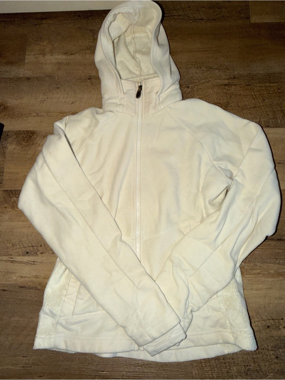 Marika Cream Hooded Zip-Up Bomber Jacket